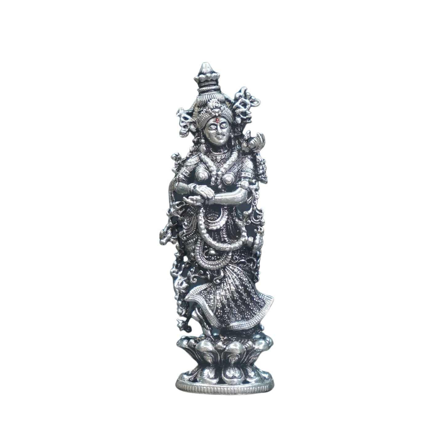 Mahita Collections Pure Silver Antique Radha Idol Standing 33.82G