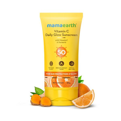 Mamaearth Vitamin C Daily Glow Sunscreen for Sun Protection and Glow