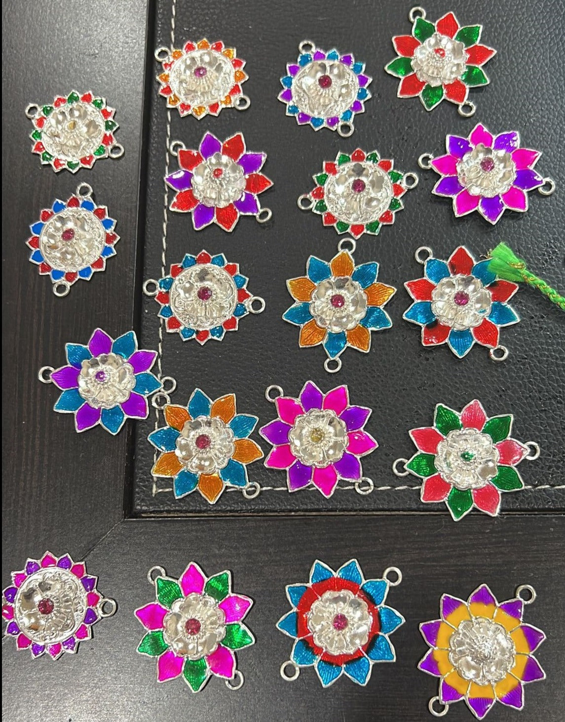 Pure Silver Multi colour Rakhis Assorted