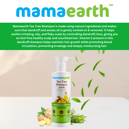 Mamaearth Tea Tree Shampoo for Dandruff Free Hair 250ml - PUSHMYCART