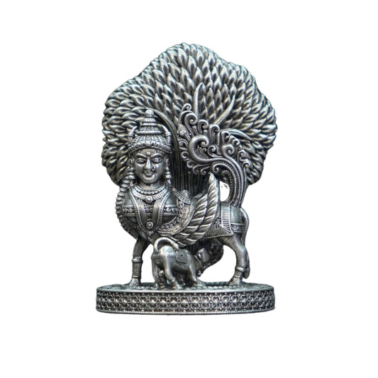 Mahita Collections Pure Silver Antique Kamadhenu Big With Tree 56.85G