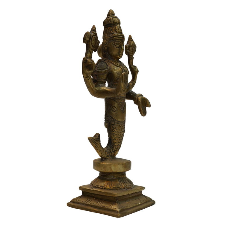 Brass Vishnu Matsya Avatar Statue 1150g