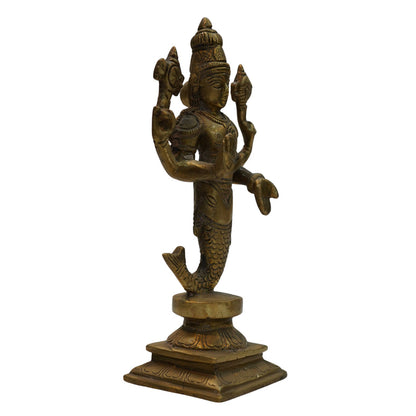 Brass Vishnu Matsya Avatar Statue 1150g