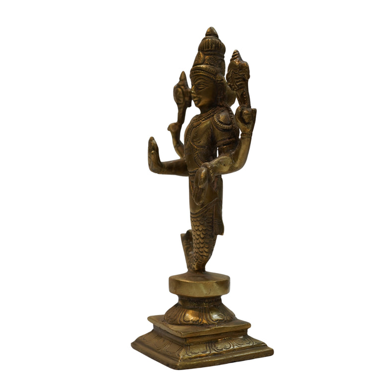 Brass Vishnu Matsya Avatar Statue 1150g