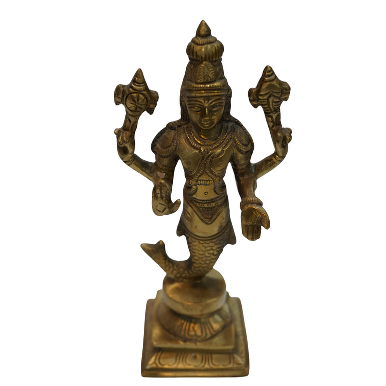 Brass Vishnu Matsya Avatar Statue 1150g