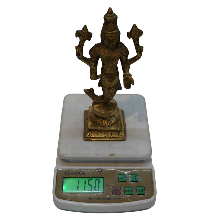 Brass Vishnu Matsya Avatar Statue 1150g