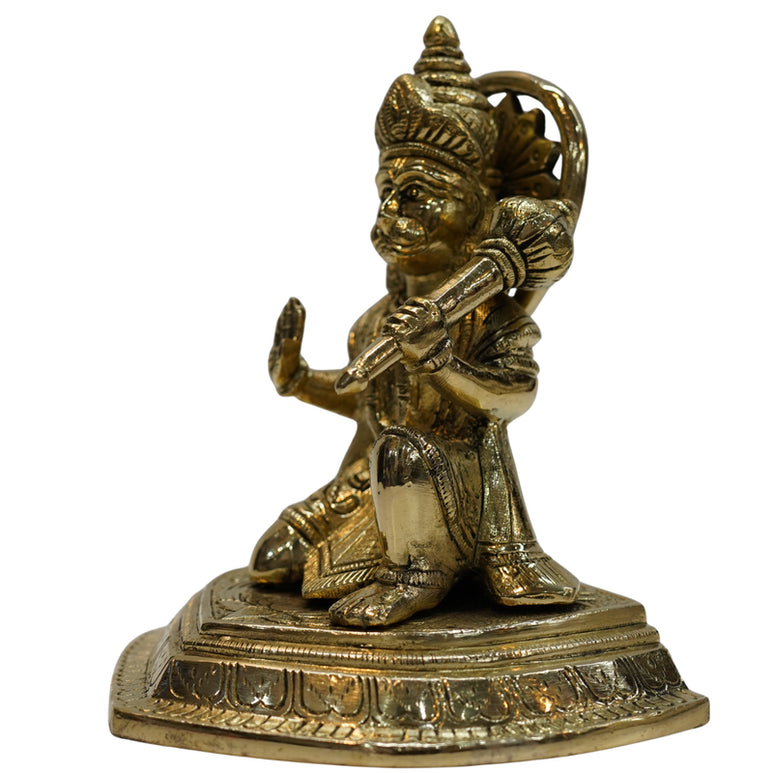 Brass Sitting Hanuman Ji Idol 1933g