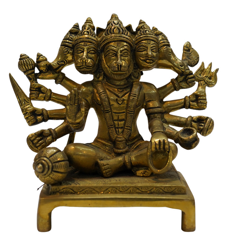 Brass Panchmukhi Hanuman Idol 2162g