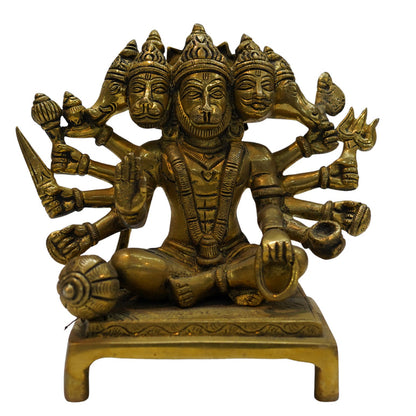 Brass Panchmukhi Hanuman Idol 2162g