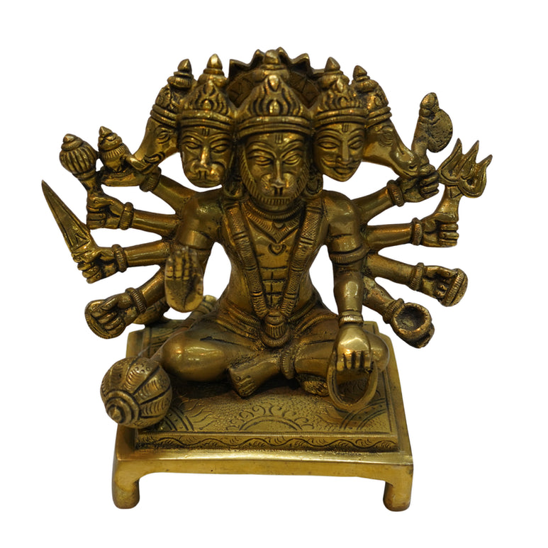 Brass Panchmukhi Hanuman Idol 2162g