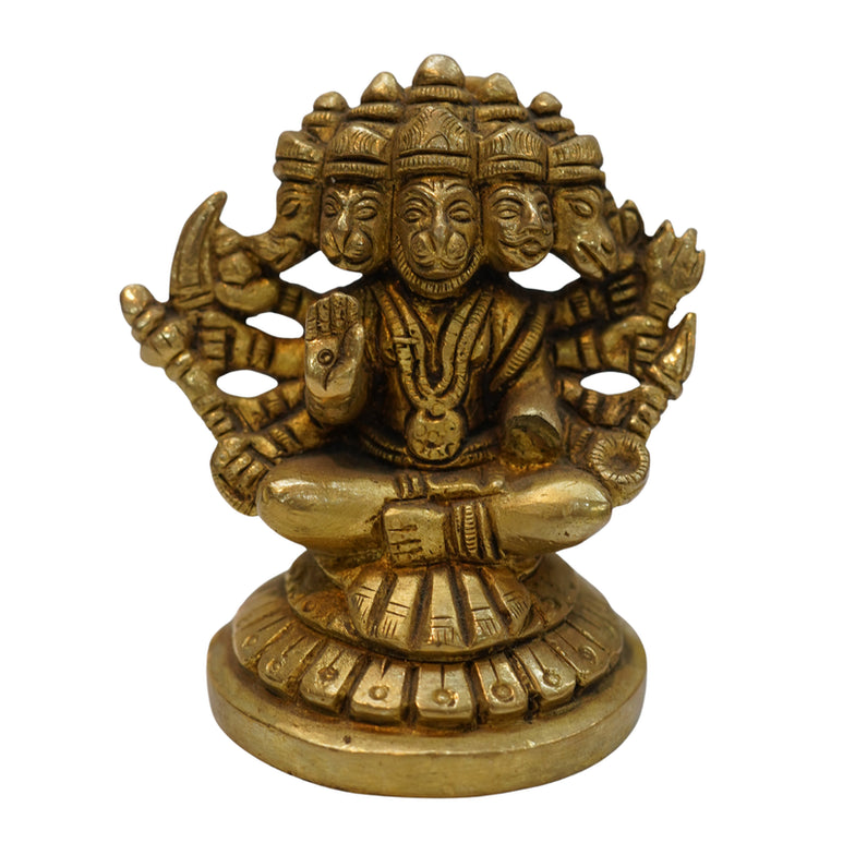 Brass Panchmukhi Hanuman Bajrangbali Idol 434g