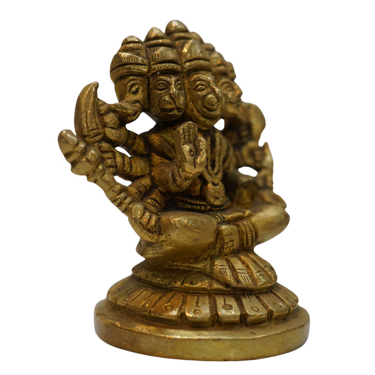 Brass Panchmukhi Hanuman Bajrangbali Idol 434g