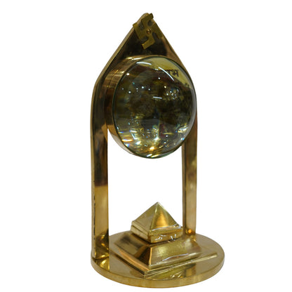 Brass Vastu Pyramid & Shri Yantra with Magnifying Glass 775g