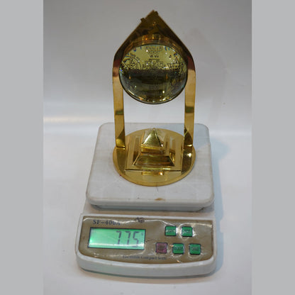 Brass Vastu Pyramid & Shri Yantra with Magnifying Glass 775g