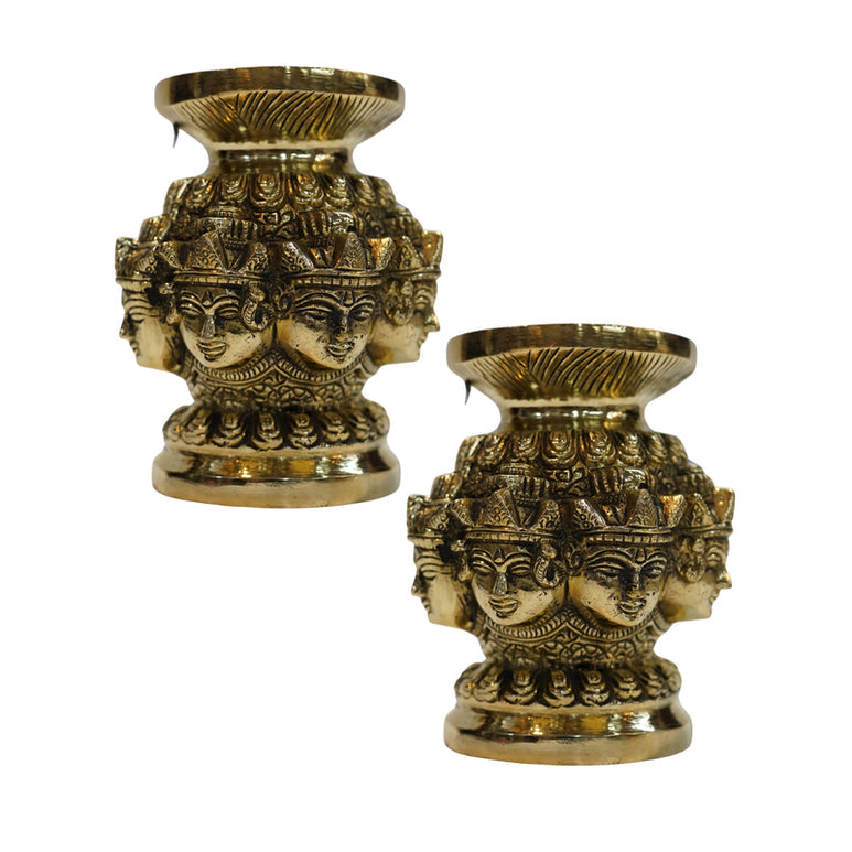 Brass Ashtalakshmi Face Kalash (Pack of 2) 2114g