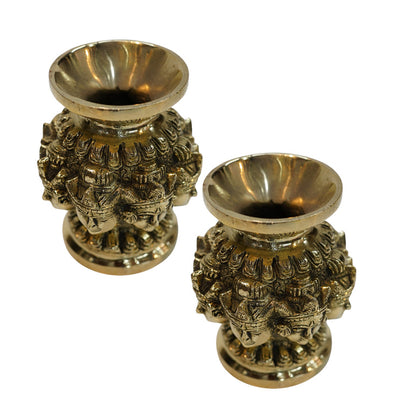 Brass Ashtalakshmi Face Kalash (Pack of 2) 2114g