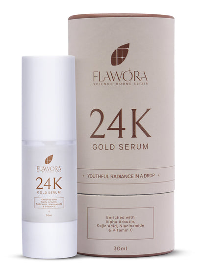 Flawora 24k Gold serum and DTAN lotion-Skin Combo