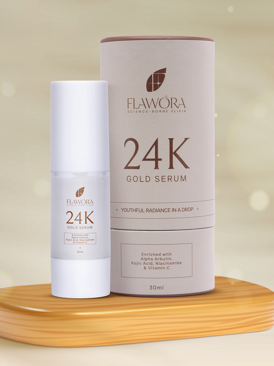 Flawora Anti Grey Hair Serum, 24K Skin Gold Serum, Anti Acne Serum-Combo of 3