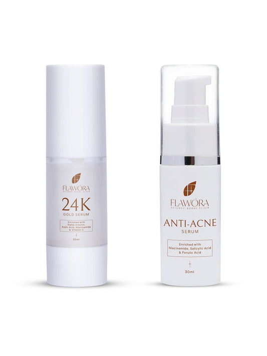 Flawora 24k Gold+Anti Acne Serum-Combo