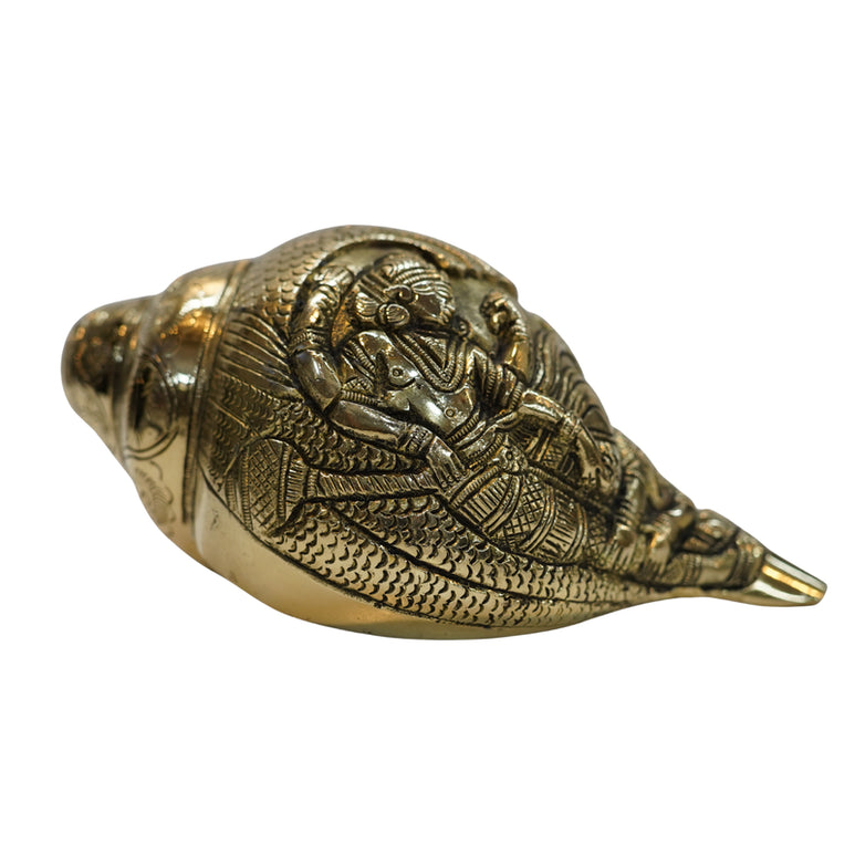 Brass Vishnu Lakshmi Shankh (Conch) 1137g