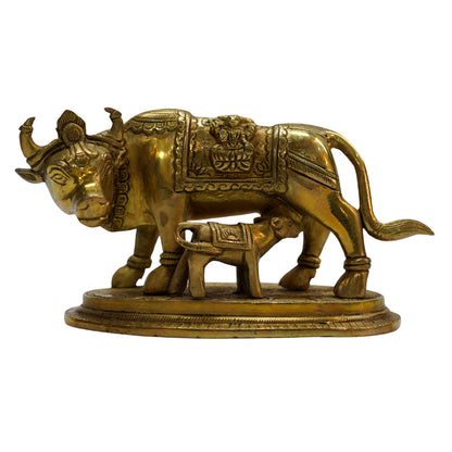 Brass Cow with Calf Idol 1646g