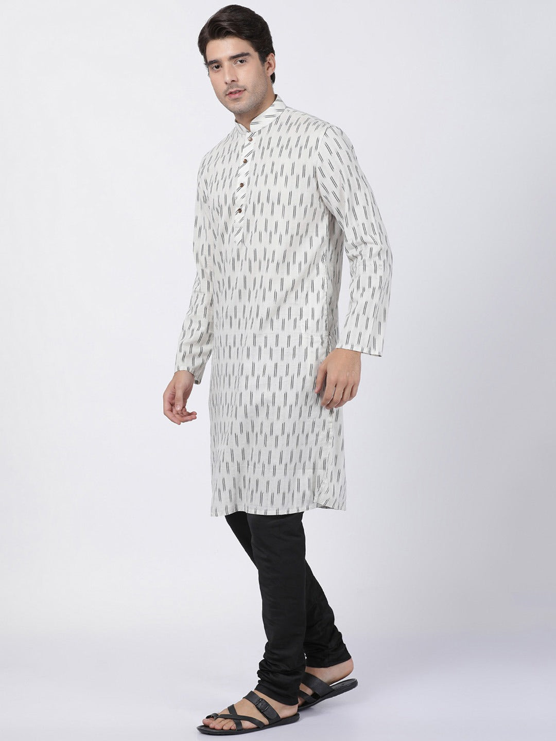 VASTRAMAY Men's White Pure Cotton Kurta and Pyjama Set