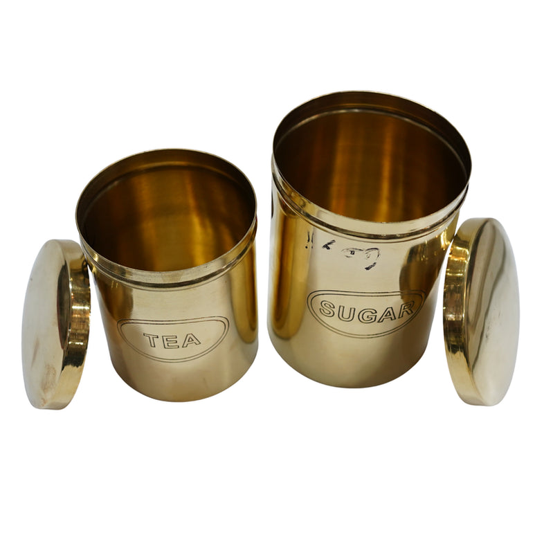 Handcrafted Pure Brass Container Box (Pack of 2) 670g