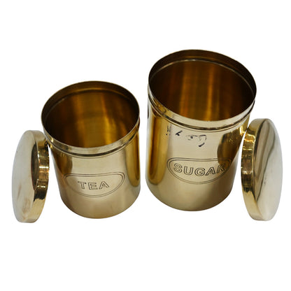 Handcrafted Pure Brass Container Box (Pack of 2) 670g
