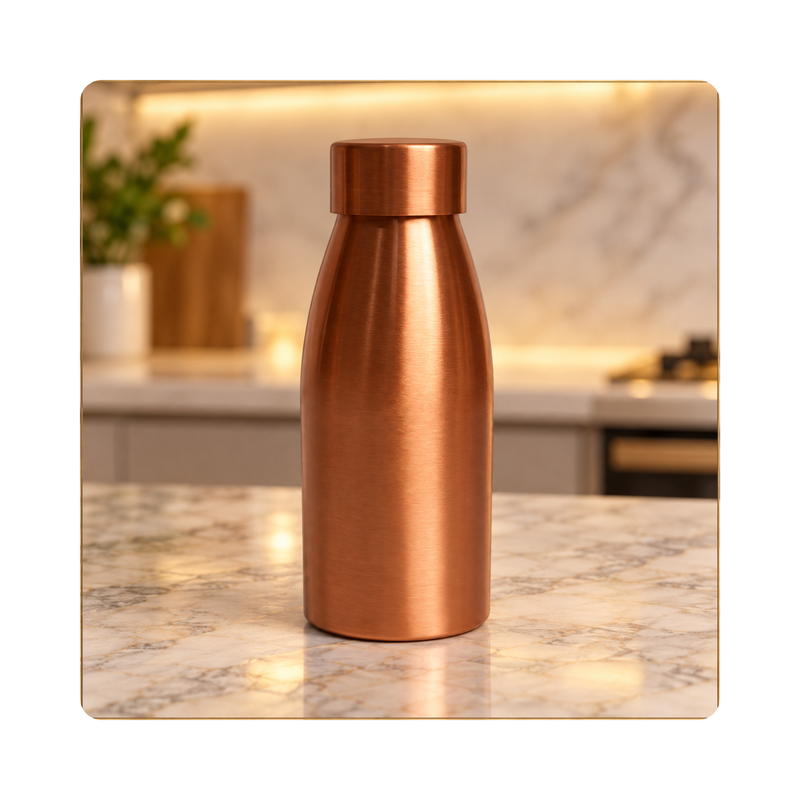 Mahita Collections Pure Copper Plain Drinking Bottle 500 ml