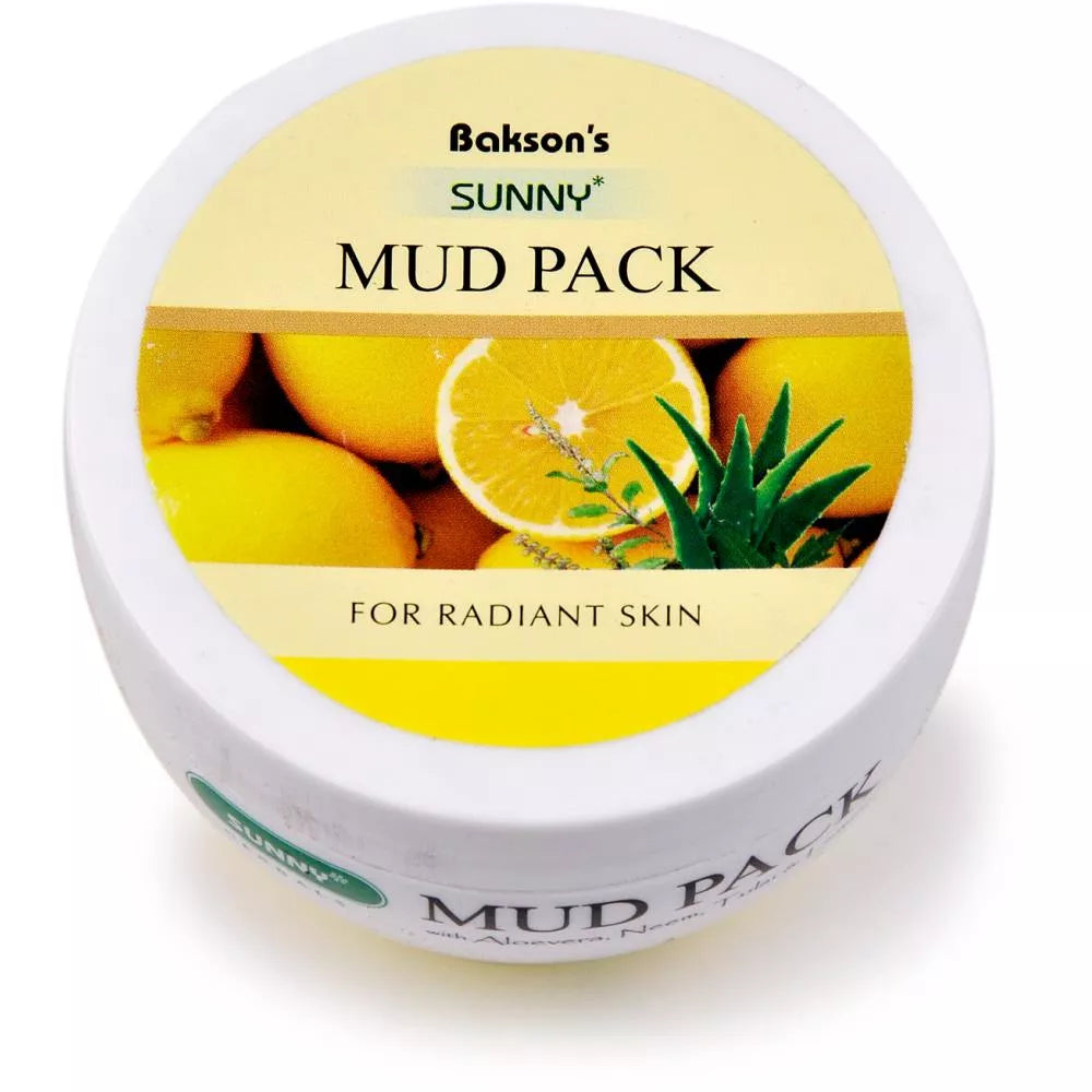 Bakson's Sunny Mud Pack With Aloe Vera Neem Tulsi And Lemon (150 g) - PUSHMYCART