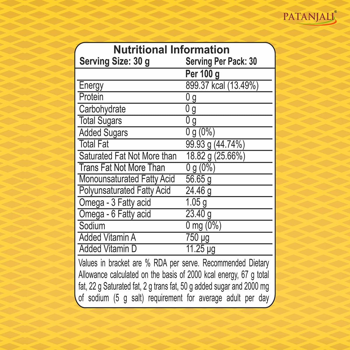 Patanjali Groundnut Oil Pouch