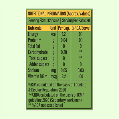 Patanjali Nutrela Vitamin B12 - 30 Veg Capsules