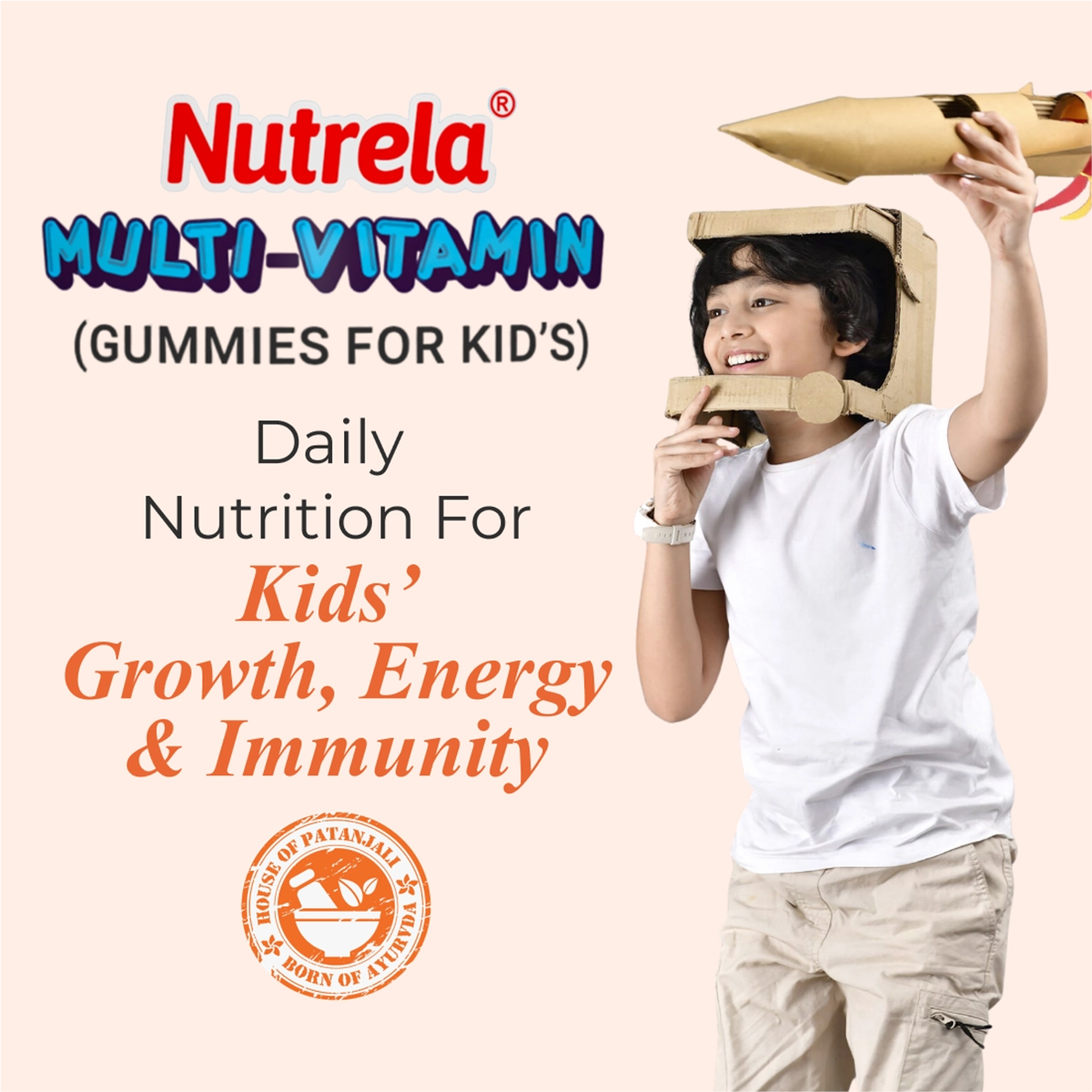 Nutrela Multi- Vitamin Kids Gummies- Straberry Flavour