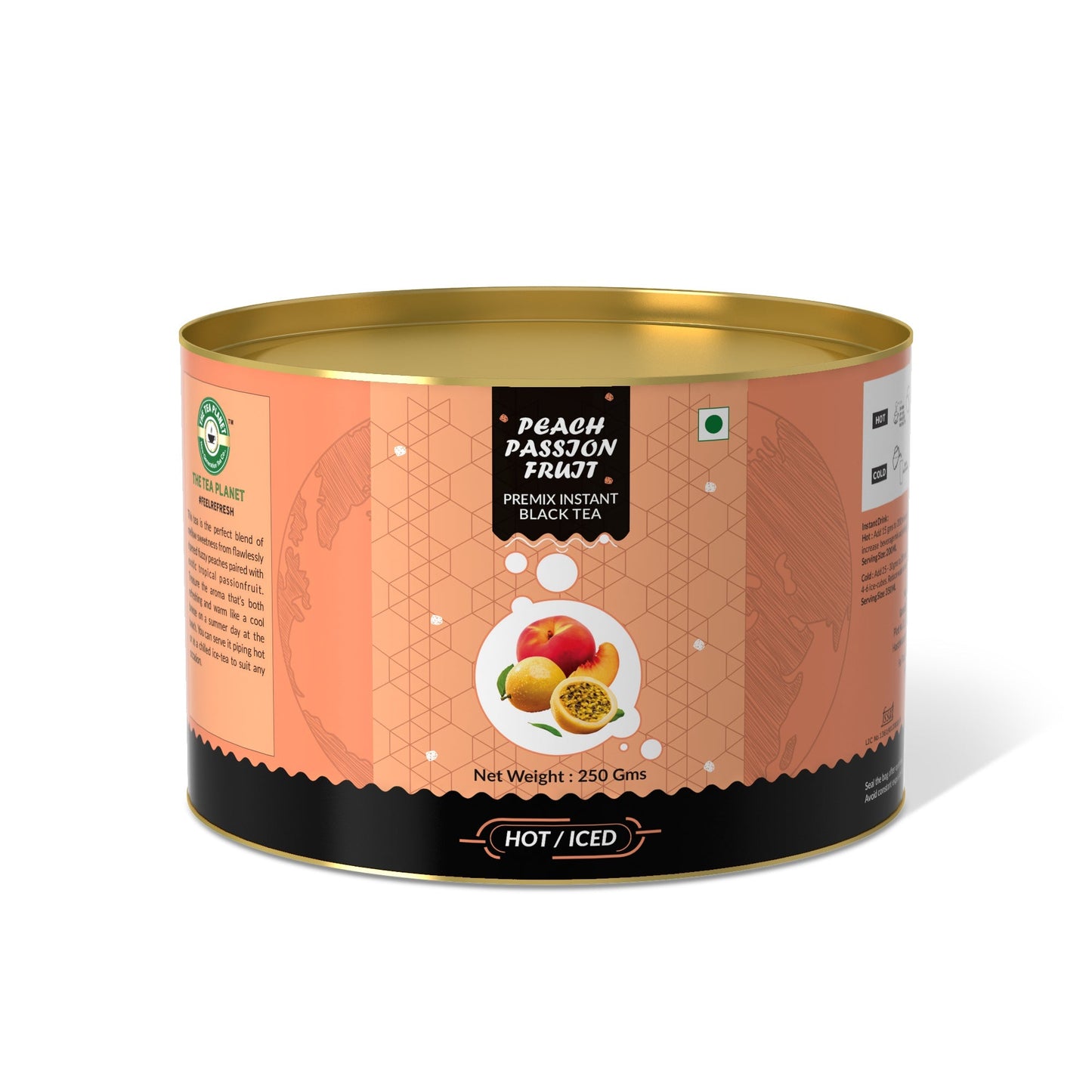 The Tea Planet Peach & Passion Fruit Flavoured Instant Black Tea