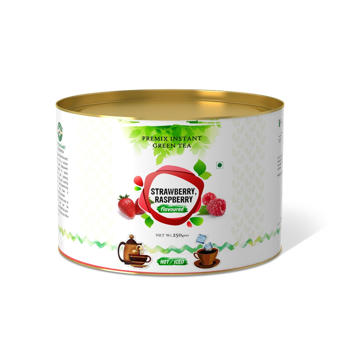 The Tea Planet Strawberry & Rasberry Flavoured Instant Green Tea