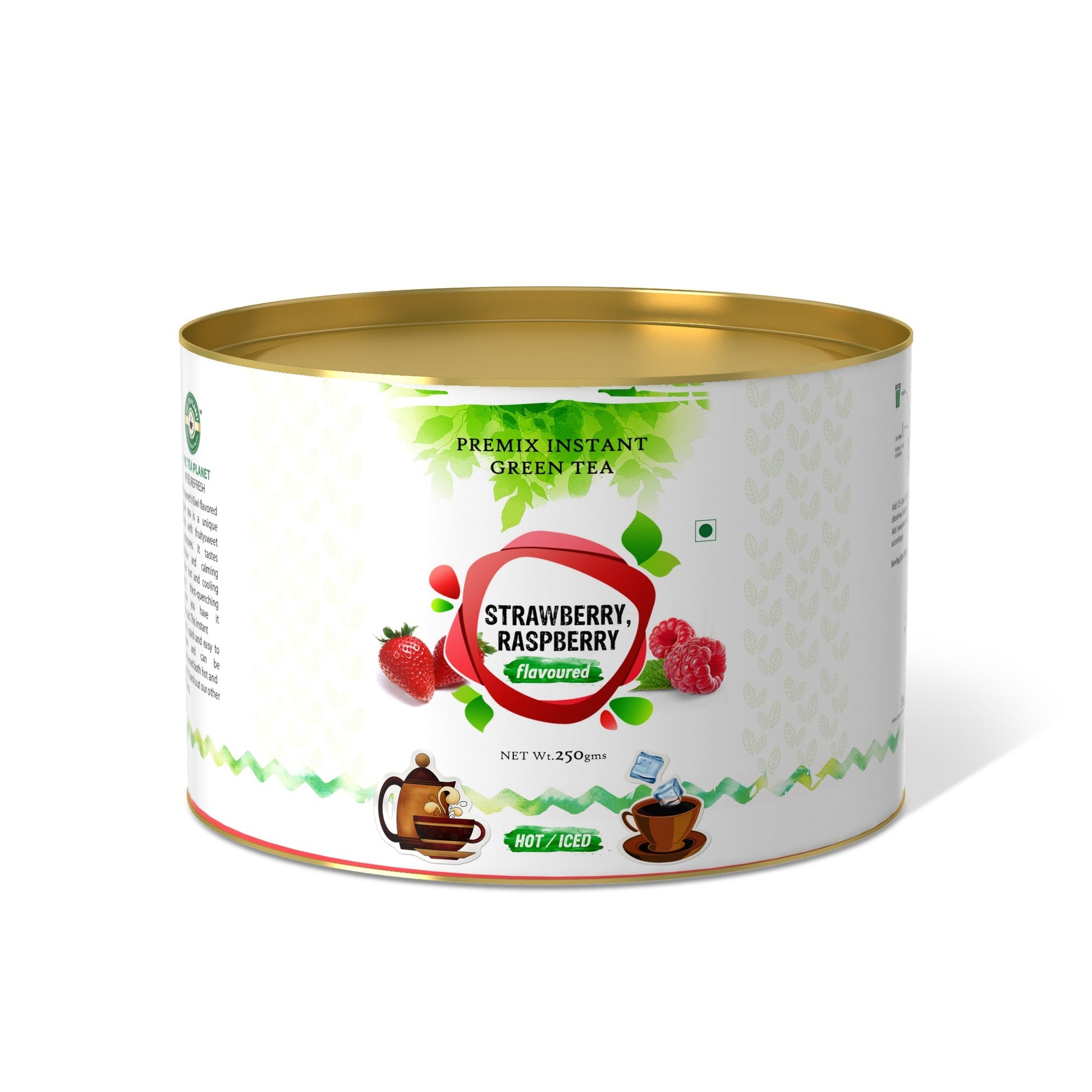 The Tea Planet Strawberry & Rasberry Flavoured Instant Green Tea