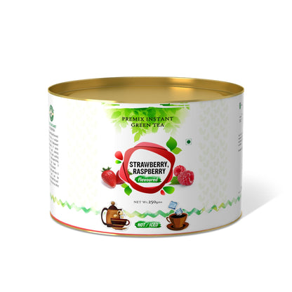The Tea Planet Strawberry & Rasberry Flavoured Instant Green Tea