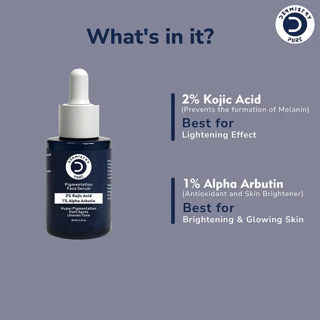 Dermistry 2% Kojic Acid & 1% Alpha Arbutin Serum for Dark Spot
