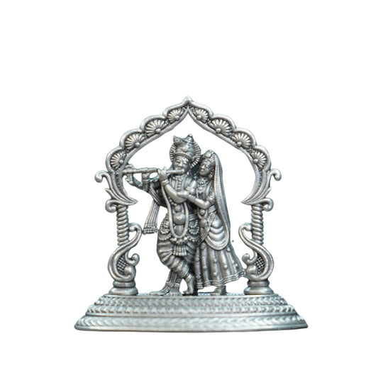 Mahita Collections Pure Silver Antique Radha Krishna With Frame 27.67G