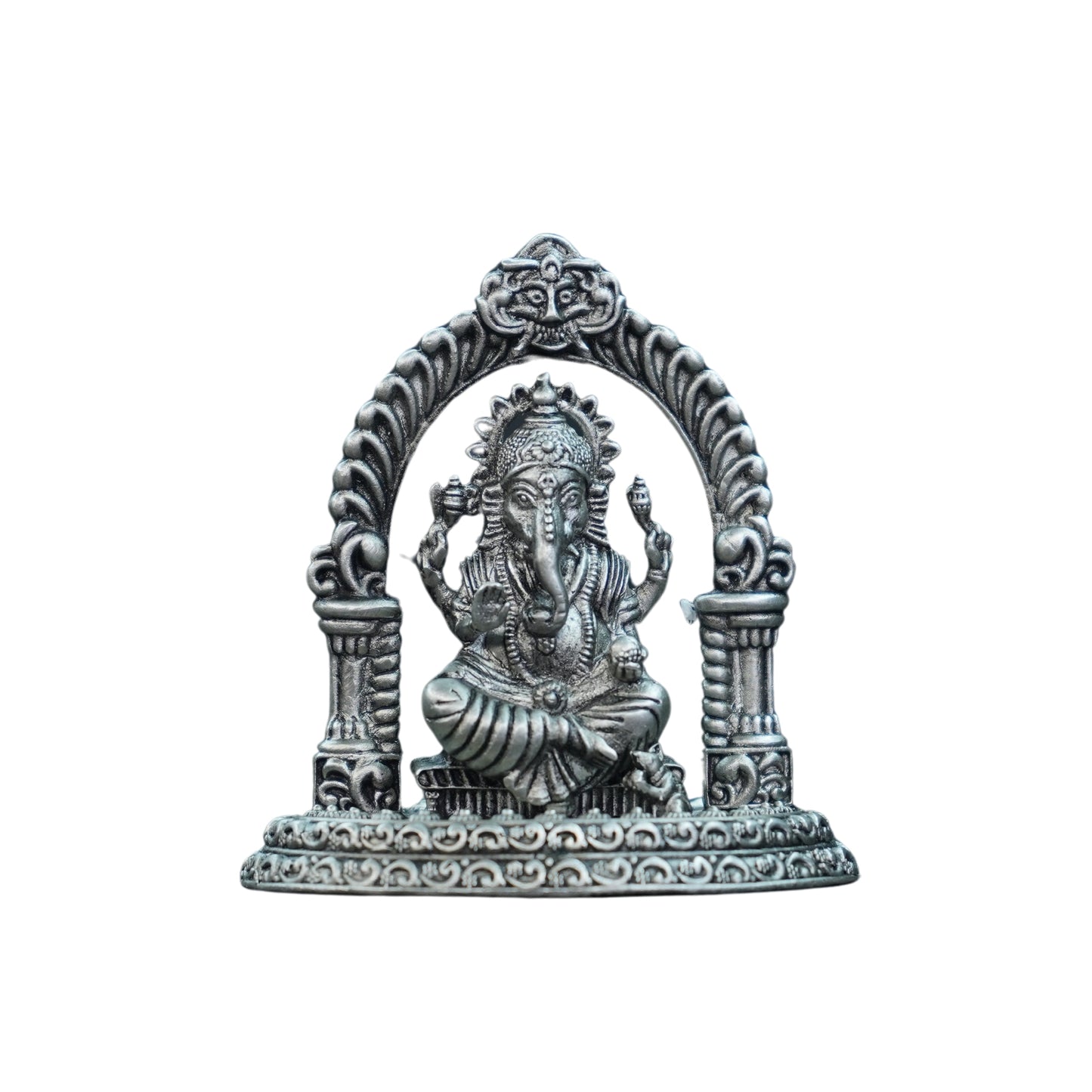 Mahita Collections Pure Silver Antique Ganesh Idol With Frame 58.51G