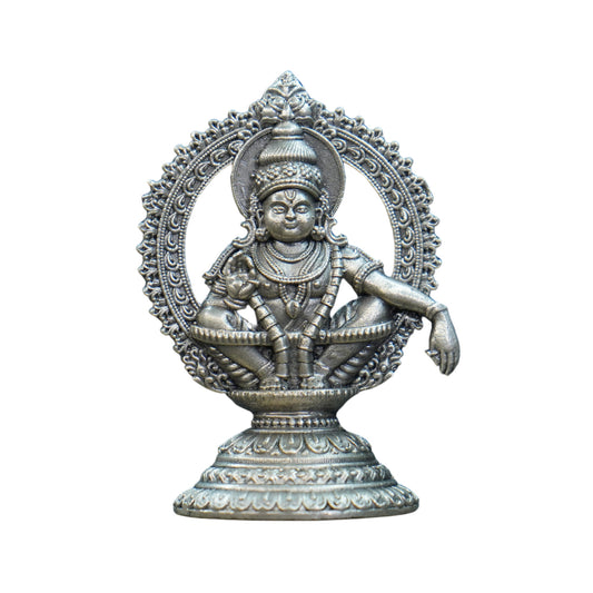 Mahita Collections Pure Silver Antique Ayyappa Idol Big 50.48G