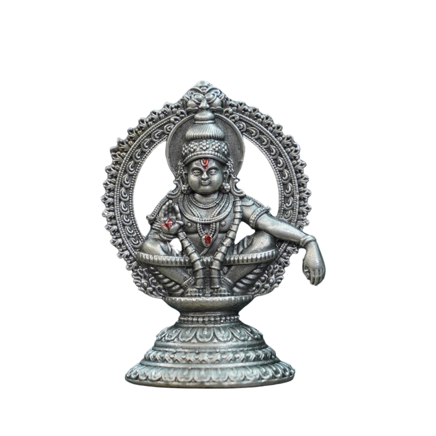 Mahita Collections Pure Silver Antique Ayyappa Idol Medium 33.85G