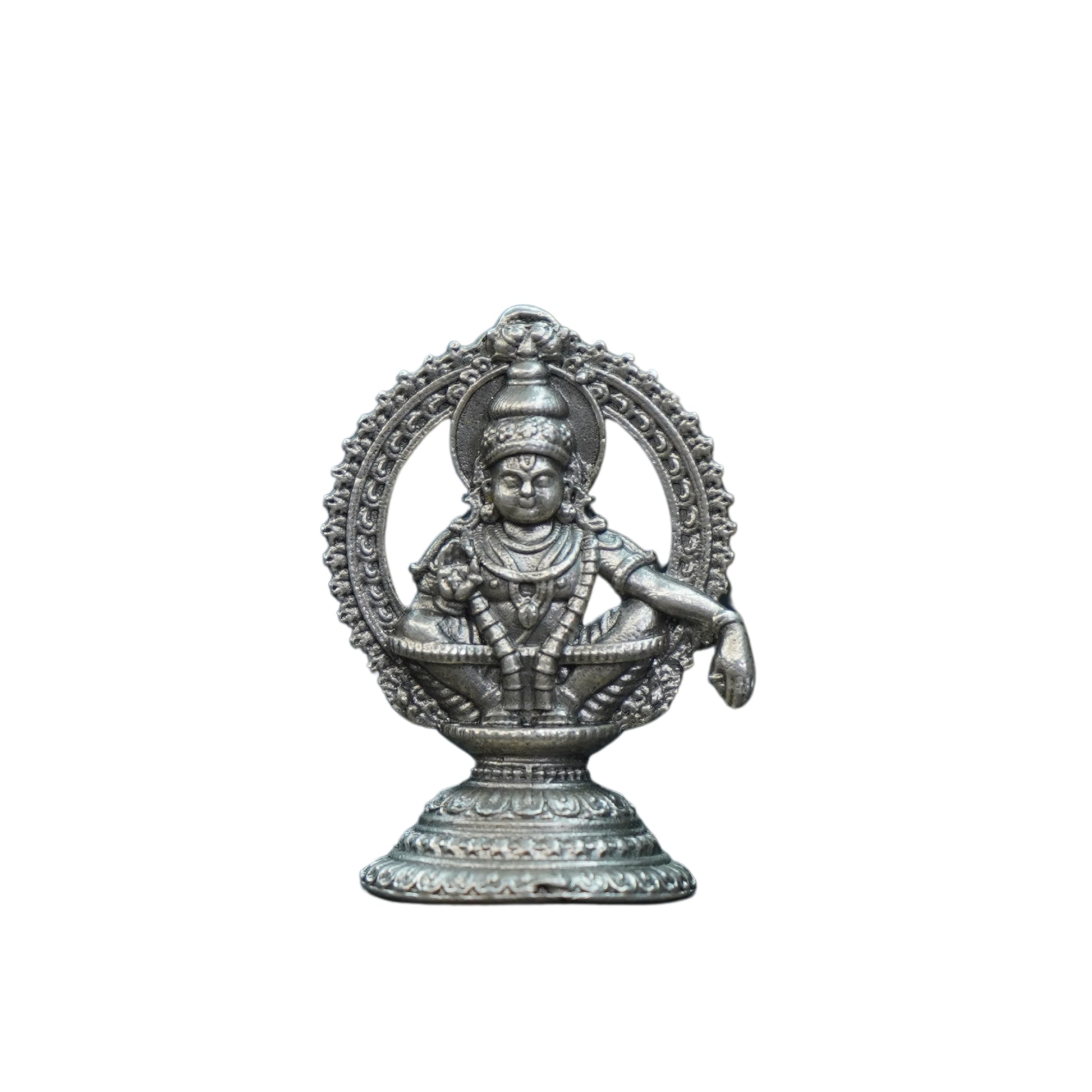 Mahita Collections Pure Silver Antique Ayyappa Idol Small 9.40G