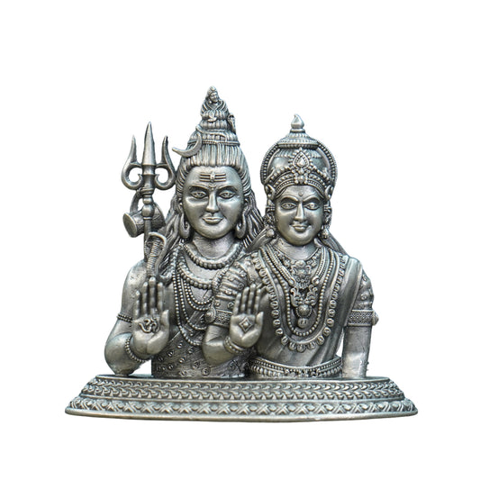 Mahita Collections Pure Silver Antique Shivaparvathi Idol Big 51.96G