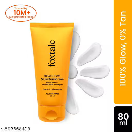 Foxtale Glow Sunscreen with Vitamin C & Niacinamide – 80 ml