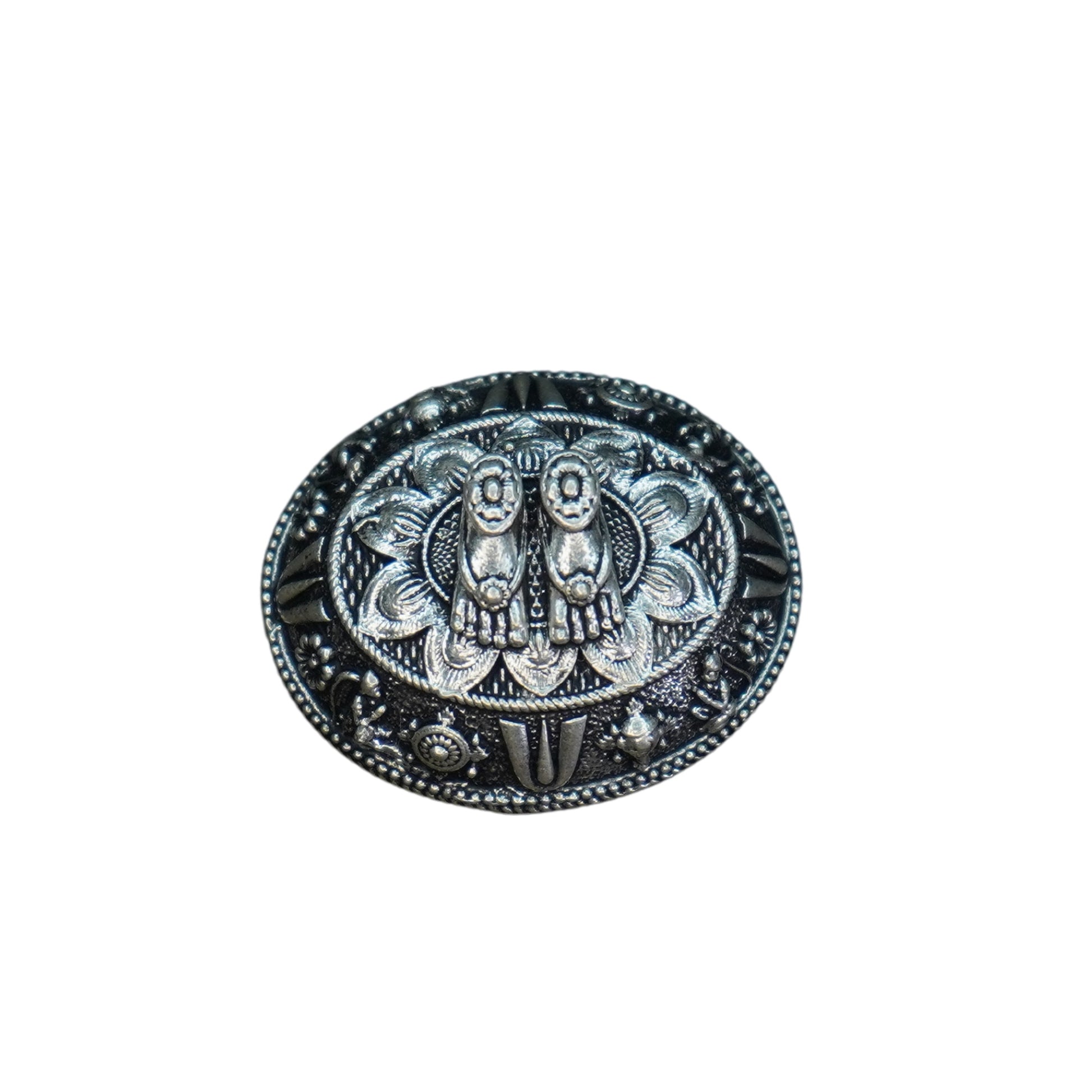 Mahita Collections Pure Silver Antique 3D - Paduka 7.78G