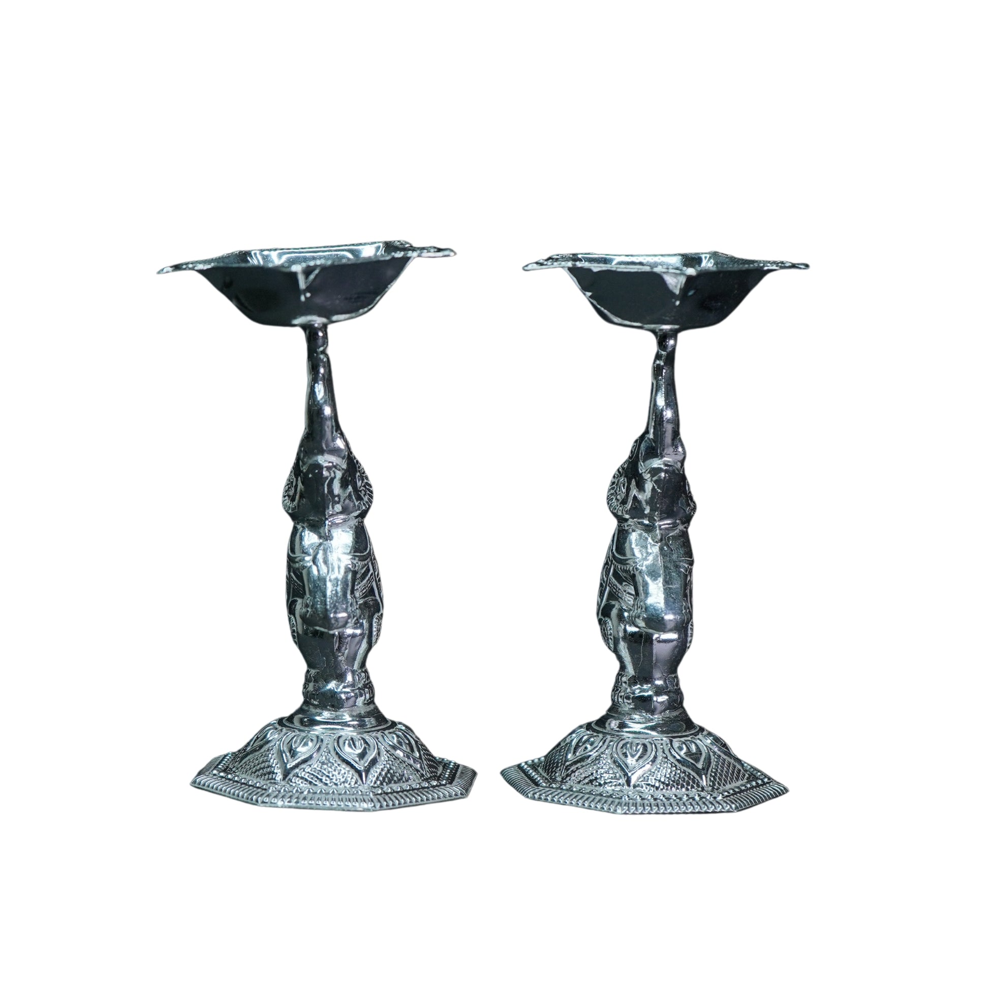 Mahita Collections Pure Silver Elephsnt Lamps 85.11g