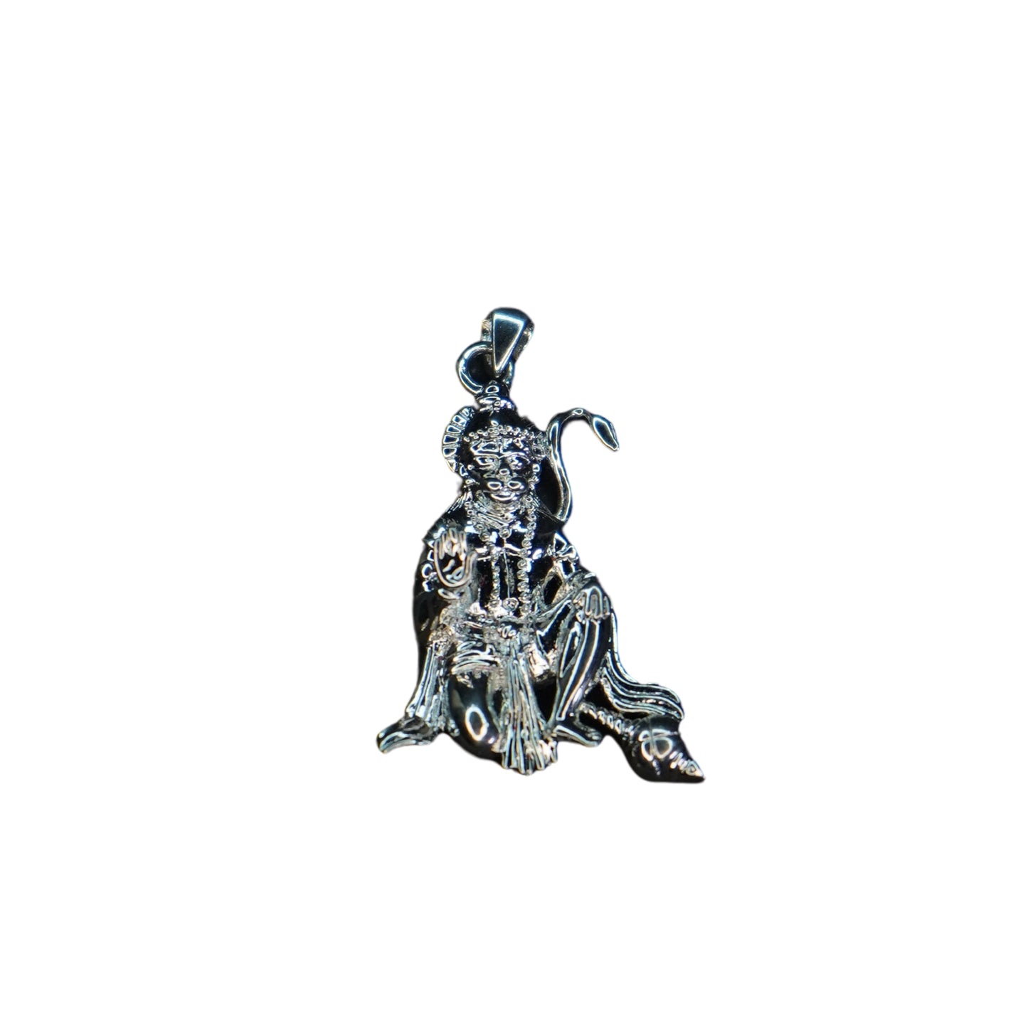 Pure Silver Sitting Hanuman With Gadha 2.62G by Mahita Collection