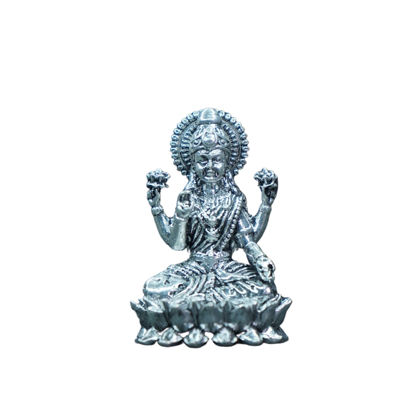 Mahita Collections Pure Silver Antique Lotus Laxmi 55.41g