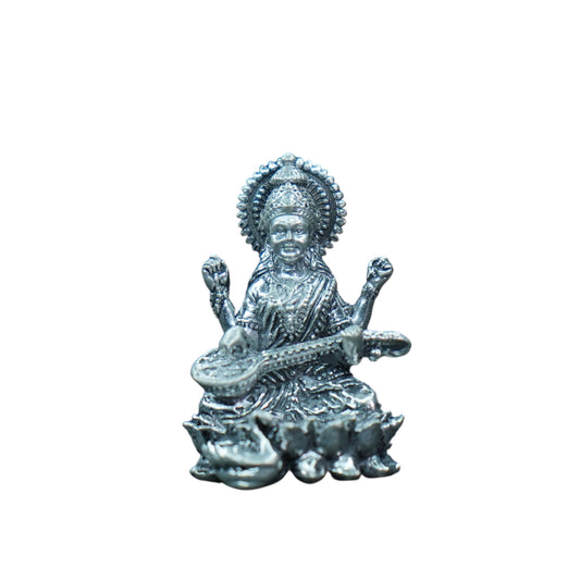 Mahita Collections Pure Silver Antique Saraswathi Devi 40.58g